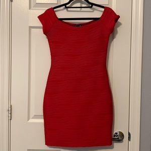 Red fitted dress